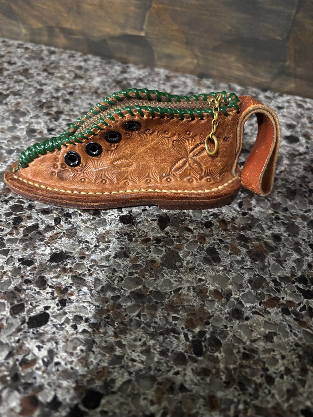 Handcrafted Tooled Leather Coin Purse.